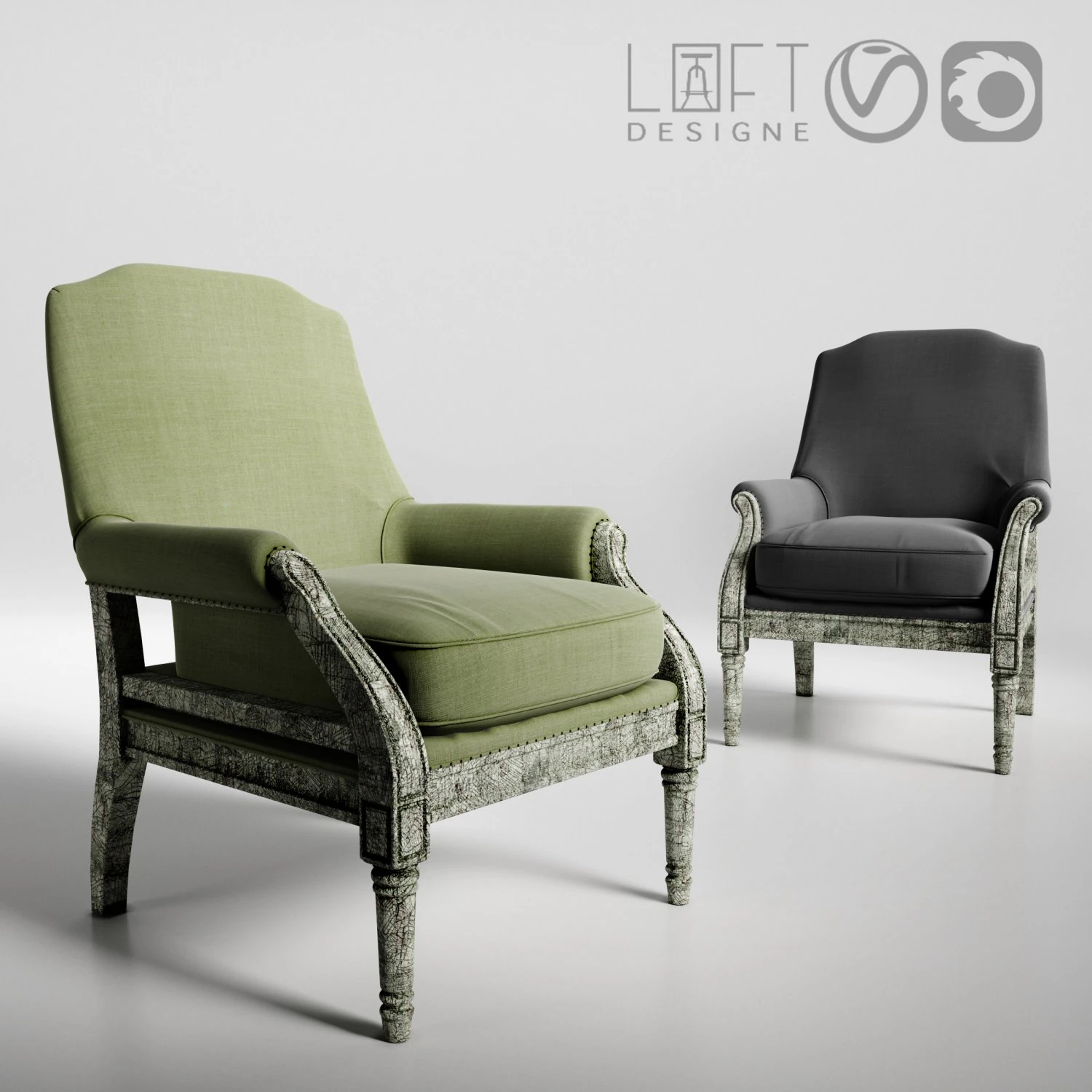 armchair loftdesigne model 155 3D Model .c4d .max .obj .3ds .fbx .stl .blend 