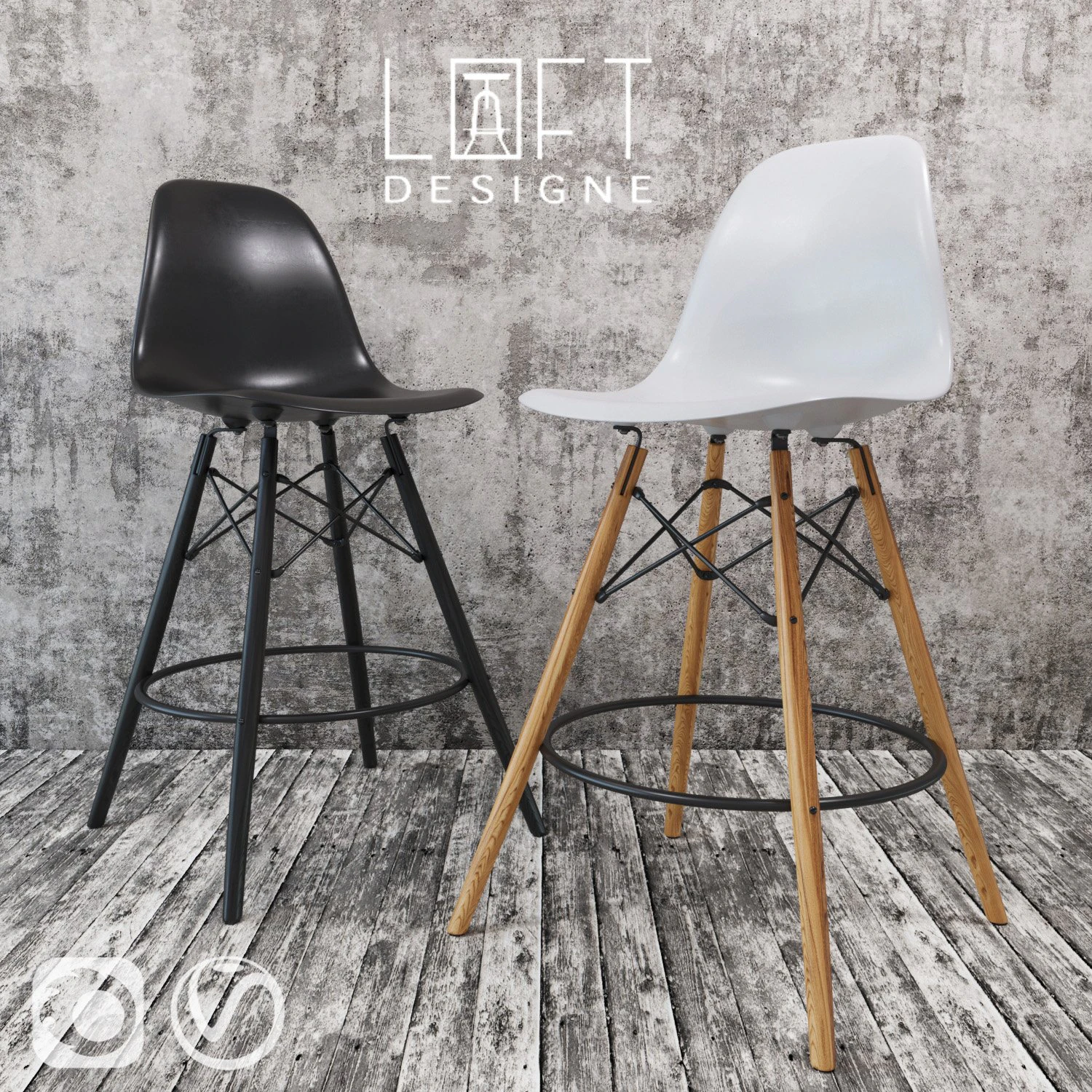 barstools loftdesigne 2 3D Model .c4d .max .obj .3ds .fbx .stl .blend 