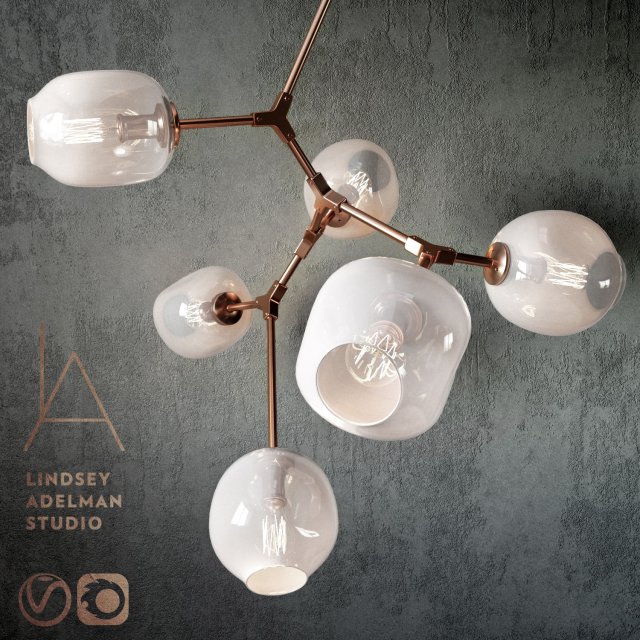 branching bubble 6 lamps milk 3D 模型 .c4d .max .obj .3ds .fbx .stl .blend 