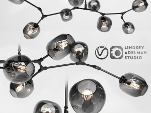 branching bubble 8 lamps black Modèle 3D