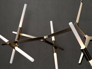 agnes chandelier 14 lights gold Model 3D