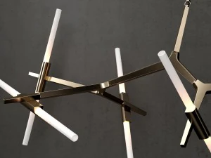 agnes chandelier 14 lights gold 3D Model