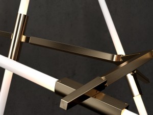 agnes chandelier 14 lights gold Model 3D