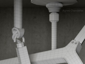 agnes chandelier 14 lights gold Model 3D
