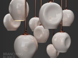 branching bubble 1 lamp by lindsey adelman milk-copper Model 3D