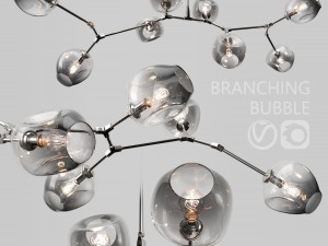 branching bubble 8 lamps by lindsey adelman dark-silver Model 3D