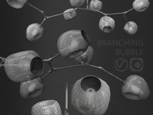 branching bubble 8 lamps by lindsey adelman dark-silver Model 3D