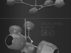branching bubble 5 lamps by lindsey adelman milk black 3D Model