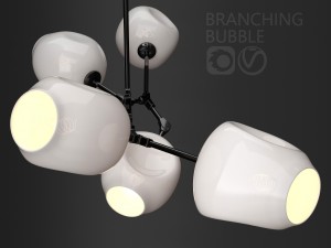 branching bubble 5 lamps by lindsey adelman milk black Model 3D