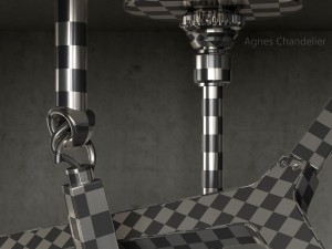 agnes chandelier 6 lights gold 3D Model