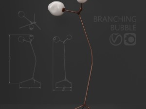 branching floor lamp by lindsey adelman milk-copper Model 3D