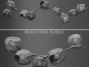 branching bubble 9 lamps by lindsey adelman clear gold 3D Модель