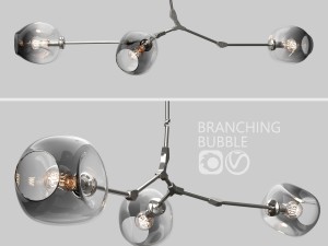 branching bubble 3 lamps 2 by lindsey adelman dark silver 3D Model