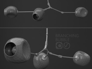 branching bubble 3 lamps 2 by lindsey adelman dark silver 3D 모델