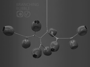 branching bubble 9 lamps by lindsey adelman milk black 3D Model