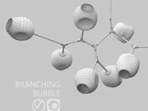 branching bubble 9 lamps by lindsey adelman milk black 3D Model