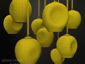 林赛&middot;阿德尔曼 (lindsey adelman) 设计的分支气泡 1 盏灯 透明-黑色 3D 模型