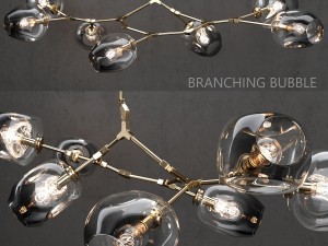 branching bubble 7 lamp by lindsey adelman dark-gold Model 3D