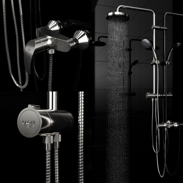 grohe new tempesta Model 3D .c4d .max .obj .3ds .fbx .stl .blend 