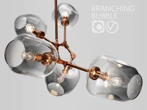 branching bubble 5 lamps by lindsey adelman dark copper 3D Model