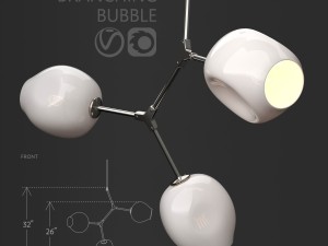 branching bubble 3 lamps by lindsey adelman milk silver Model 3D