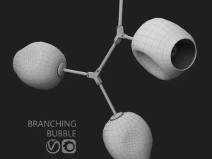 branching bubble 3 lamps by lindsey adelman milk silver 3D Model