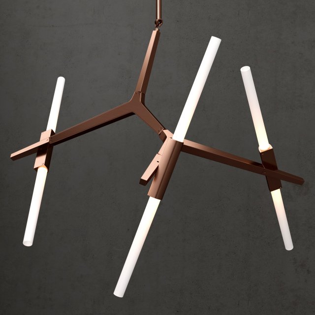 agnes chandelier 6 lights copper 3D 모델 .c4d .max .obj .3ds .fbx .stl .blend 