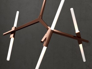 agnes chandelier 6 lights copper 3D Model