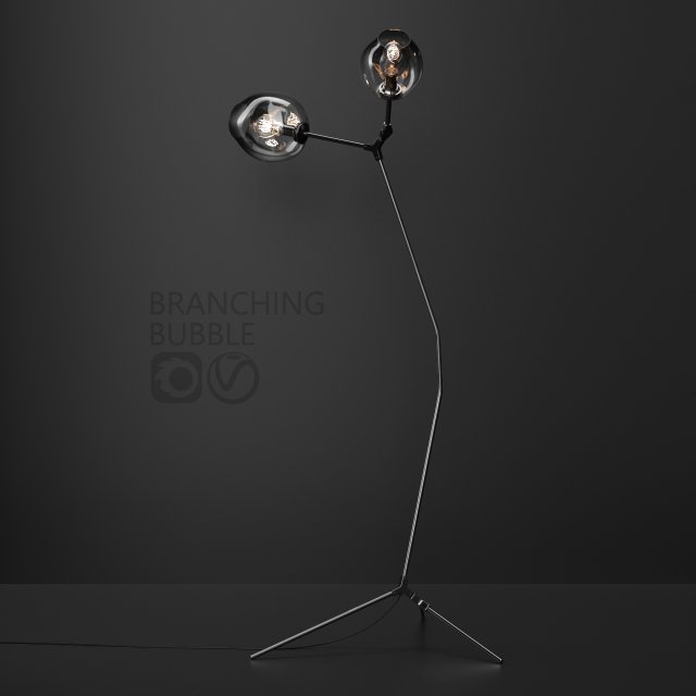 branching floor lamp by lindsey adelman dark-black Modello 3D .c4d .max .obj .3ds .fbx .stl .blend 