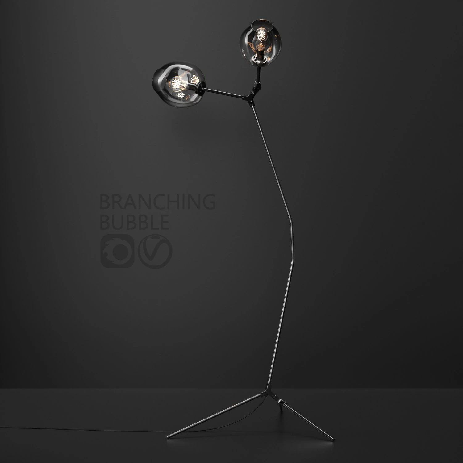 branching floor lamp by lindsey adelman dark-black 3D Model .c4d .max .obj .3ds .fbx .stl .blend 