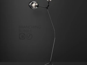 l&aacute;mpara de pie ramificada de lindsey adelman negro oscuro Modelo 3D