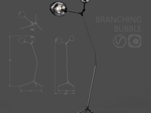 branching floor lamp by lindsey adelman dark-black Modello 3D
