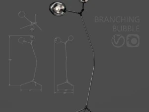 branching floor lamp by lindsey adelman dark-black 3D Model