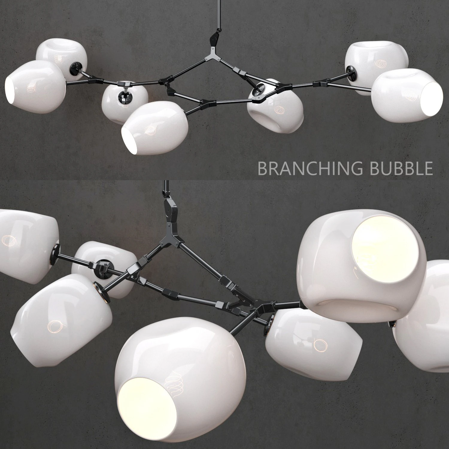 branching bubble 7 lamp by lindsey adelman white-black 3D Model .c4d .max .obj .3ds .fbx .stl .blend 