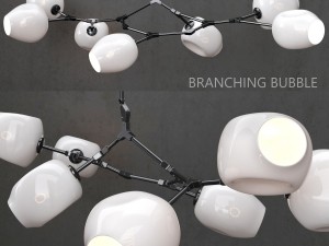 branching bubble 7 lamp by lindsey adelman white-black Model 3D