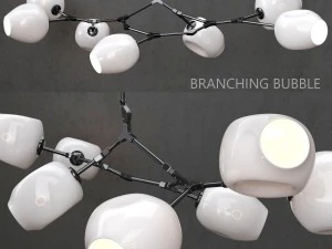 branching bubble 7 lamp by lindsey adelman white-black 3D Model