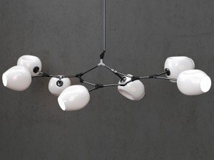 branching bubble 7 lamp by lindsey adelman white-black 3D 모델