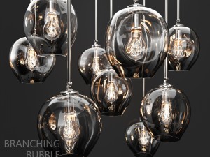 branching bubble 1 lamp by lindsey adelman dark-silver Modello 3D