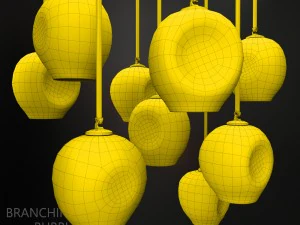 branching bubble 1 lamp by lindsey adelman dark-silver 3D Model