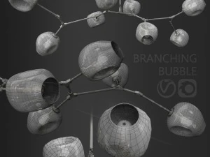 branching bubble 8 lamps by lindsey adelman milk-copper 3D Model