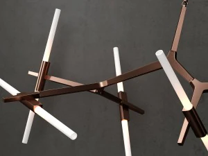 agnes chandelier 14 lights copper 3D Model