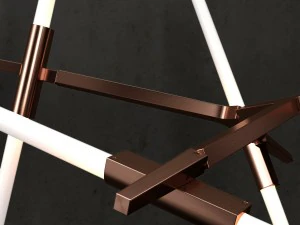 agnes chandelier 14 lights copper 3D Model