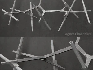 agnes chandelier 14 lights copper 3D Model