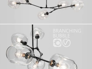 branching bubble 5 lamps by lindsey adelman clear black 3D Model