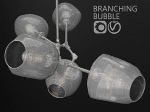 branching bubble 5 lamps by lindsey adelman clear black Modelo 3D