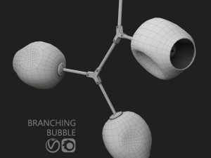 branching bubble 3 lamps by lindsey adelman milk gold 3D Модель