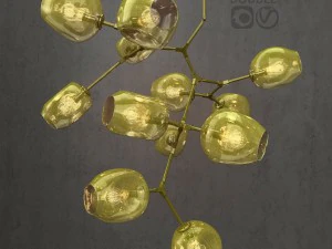branching bubble 12 lamps by lindsey adelman clear black 3D Model