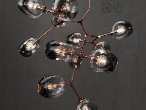 branching bubble 12 lamps by lindsey adelman dark copper Model 3D