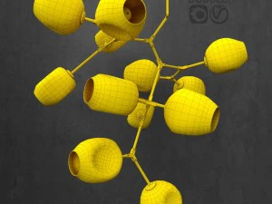 branching bubble 12 lamps by lindsey adelman dark copper 3D Model