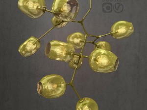 branching bubble 12 lamps by lindsey adelman dark copper 3D 模型